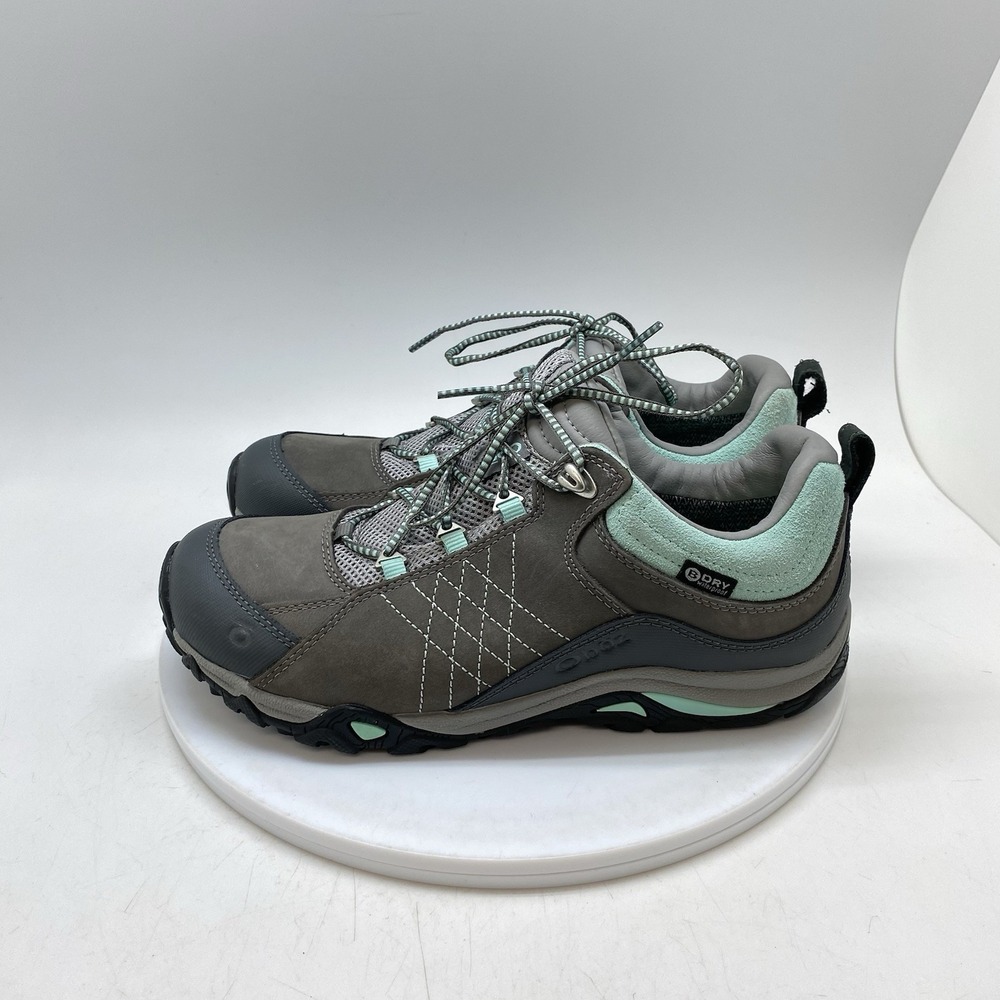 Oboz Shoes Womens 8.5 Wide Sapphire Low Gray Teal BDry Hiking Waterproof Boots - Picture 3 of 10
